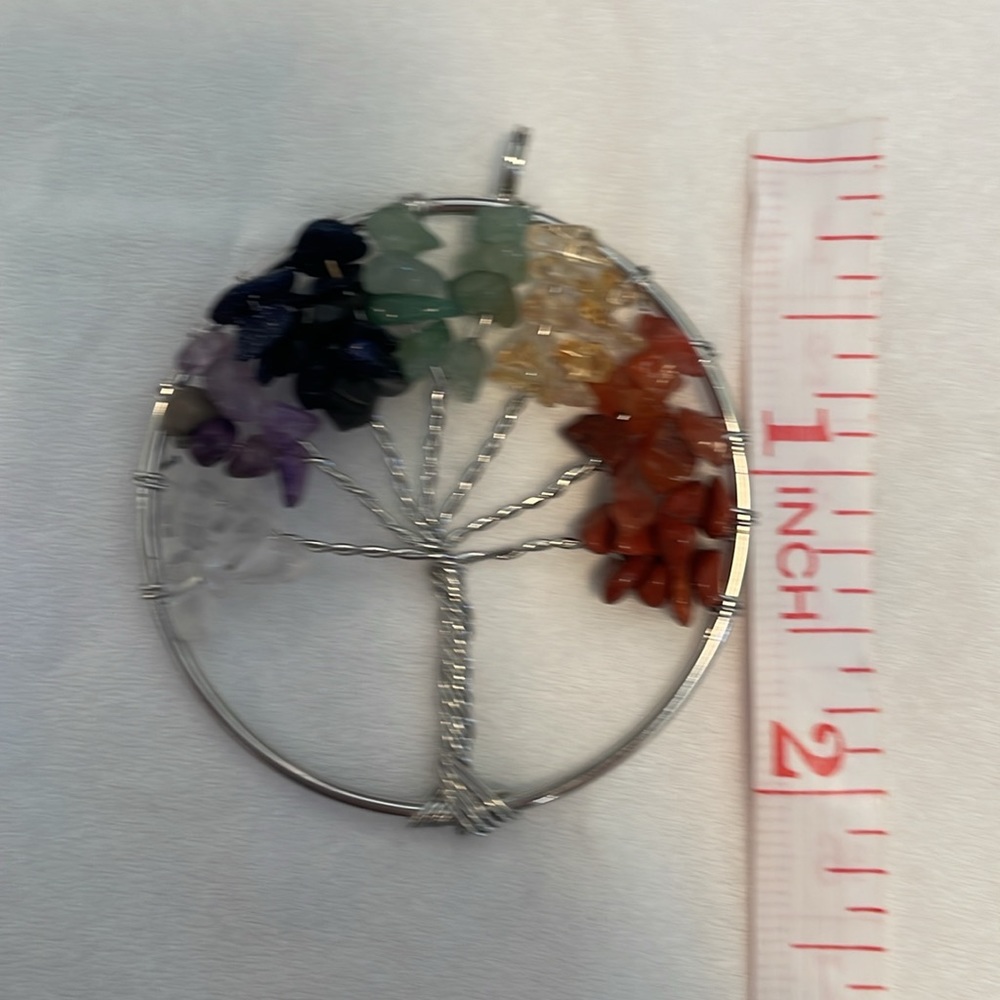 Tree of Life Silver wrapped Chakra Pendant - Picture 6 of 6